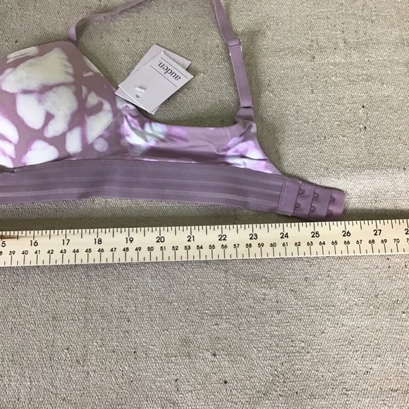 Auden Orchid leaves lavender and white Wirefree push-up Bra Size 38C - Picture 9 of 11